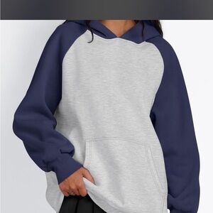 Amazon Two-Tone Navy and Light Gray Raglan Hoodie
